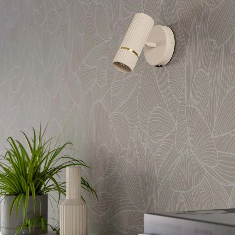 B-Ware Eglo Wandstrahler Caminia LED Wandleuchte Strahler Lampe beige messing 16cm