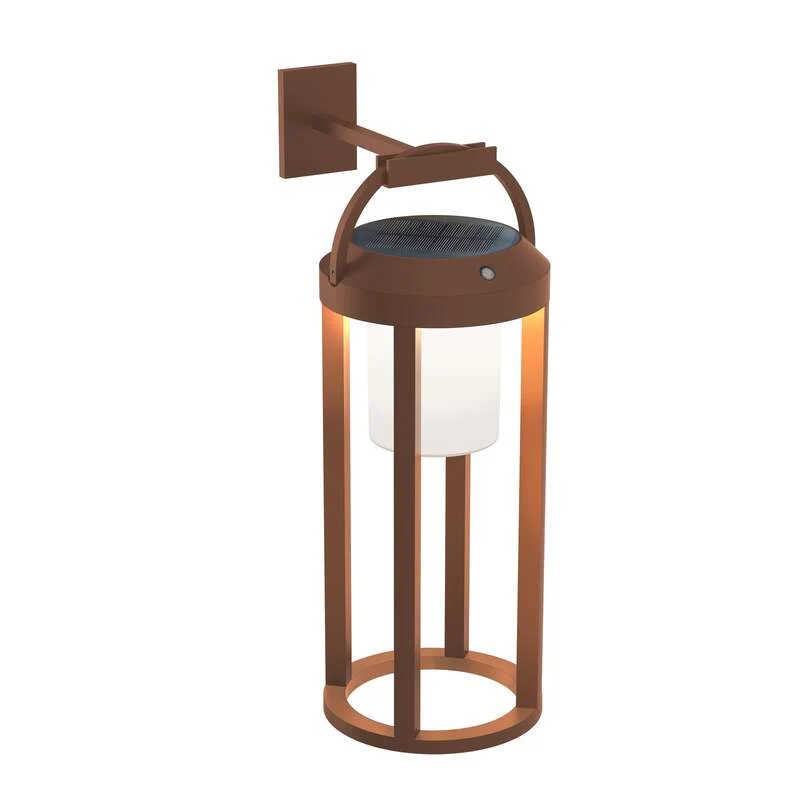 B-Ware Lucande Wandleuchte Außen LED Solar Tilena dimmbar rost Aluminium 41,5cm