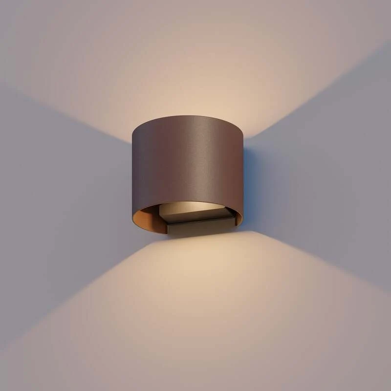 B-Ware Calex Außenwandleuchte Gartenleuchte Oval LED Wandleuchte rostbraun IP54 10cm