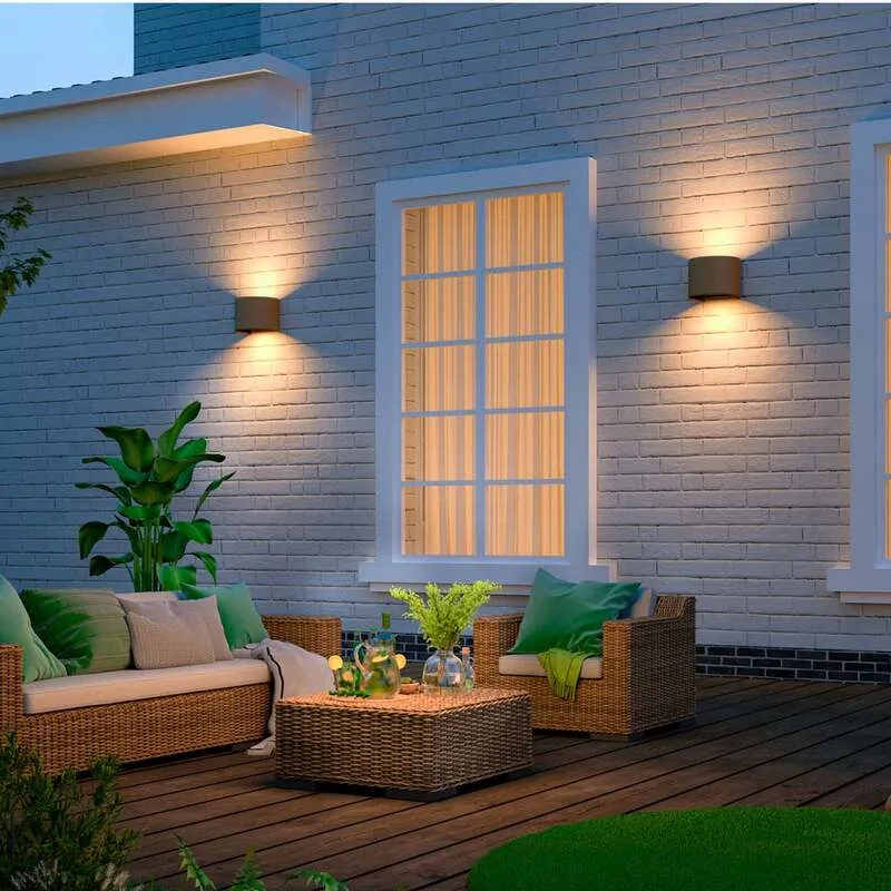 B-Ware Calex Außenwandleuchte Gartenleuchte Oval LED Wandleuchte rostbraun IP54 10cm