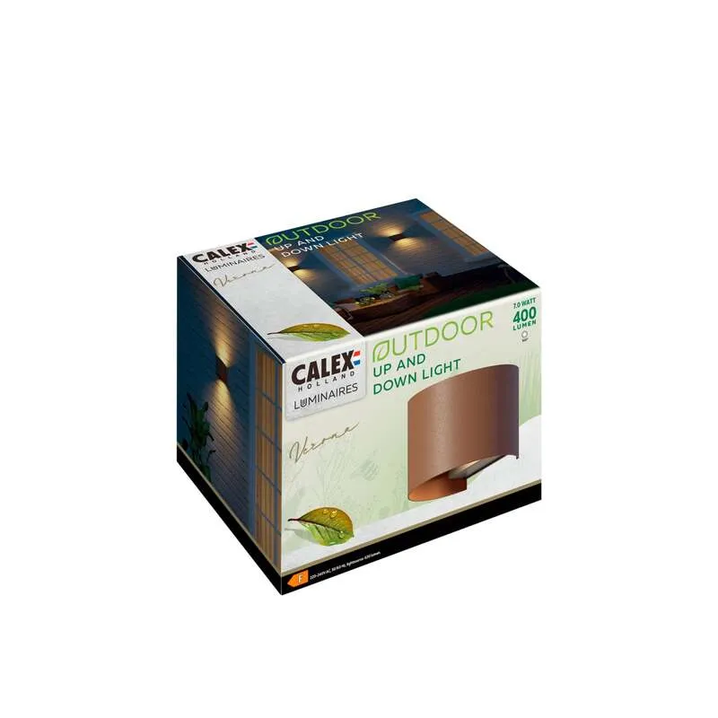 B-Ware Calex Außenwandleuchte Gartenleuchte Oval LED Wandleuchte rostbraun IP54 10cm