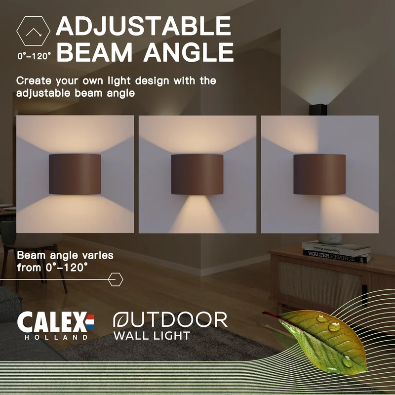 B-Ware Calex Außenwandleuchte Gartenleuchte Oval LED Wandleuchte rostbraun IP54 10cm