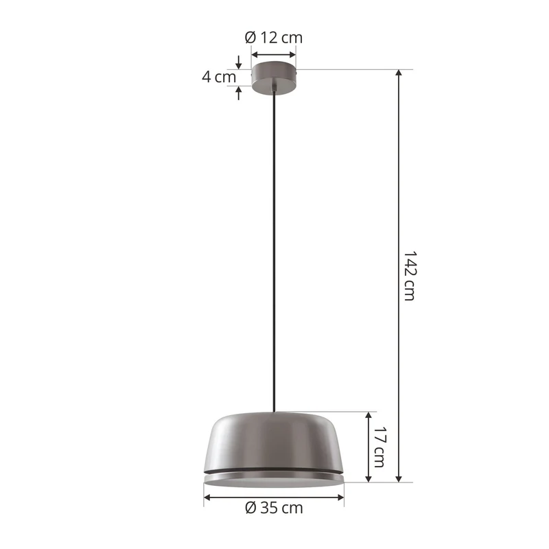 B-Ware Lucande Pendelleuchte Hängeleuchte LED grau Aluminium Wohnraum Beleuchtung