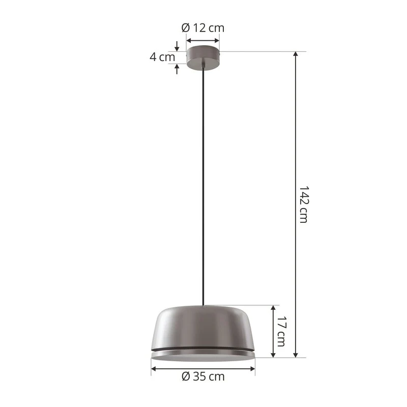 B-Ware Lucande Pendelleuchte Hängeleuchte LED grau Aluminium Wohnraum Beleuchtung