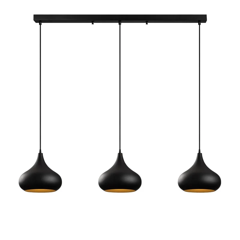 B-Ware Opviq Hängeleuchte Pendelleuchte Muba schwarz Metall Länge 120 cm E27 dimmbar