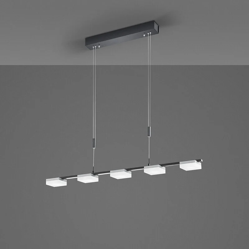B-Ware Bopp Plus Quad LED-Hängelampe fünfflammig schwarz/alu Hängeleuchte Lampe Leuchte