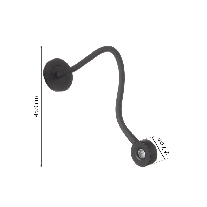 B-Ware LEDS C4 Wandleuchte Wandlampe Link LED Leselampe schwarz Touchdimmer flexibel