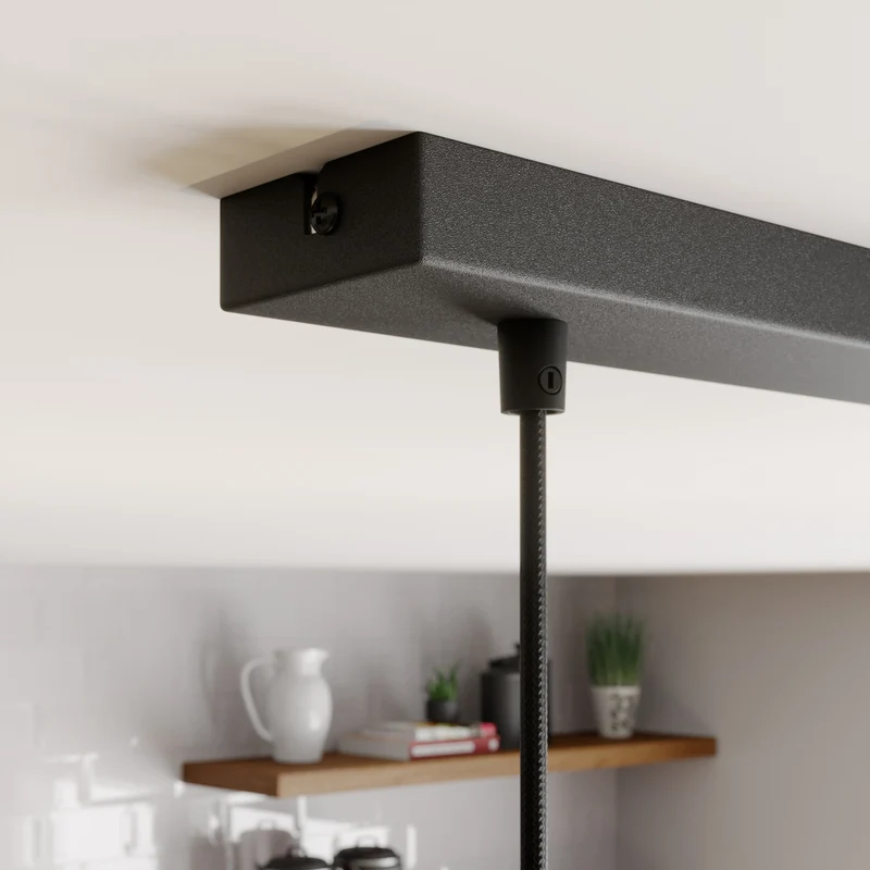 B-Ware Euluna Hängeleuchte Hängelanpe Lampe Leuchte linear zweiflammig schwarz Stahl