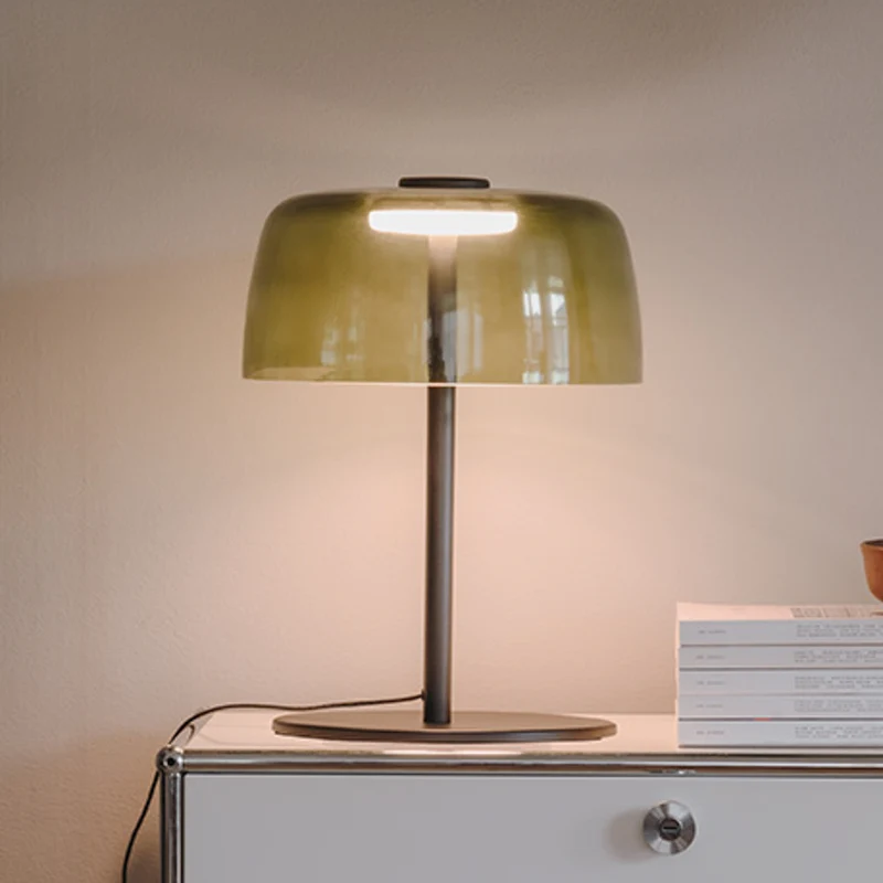 Tischleuchte Lampe LEDS C4 LED Levels Glas grün Dimmer Schalter enthalten