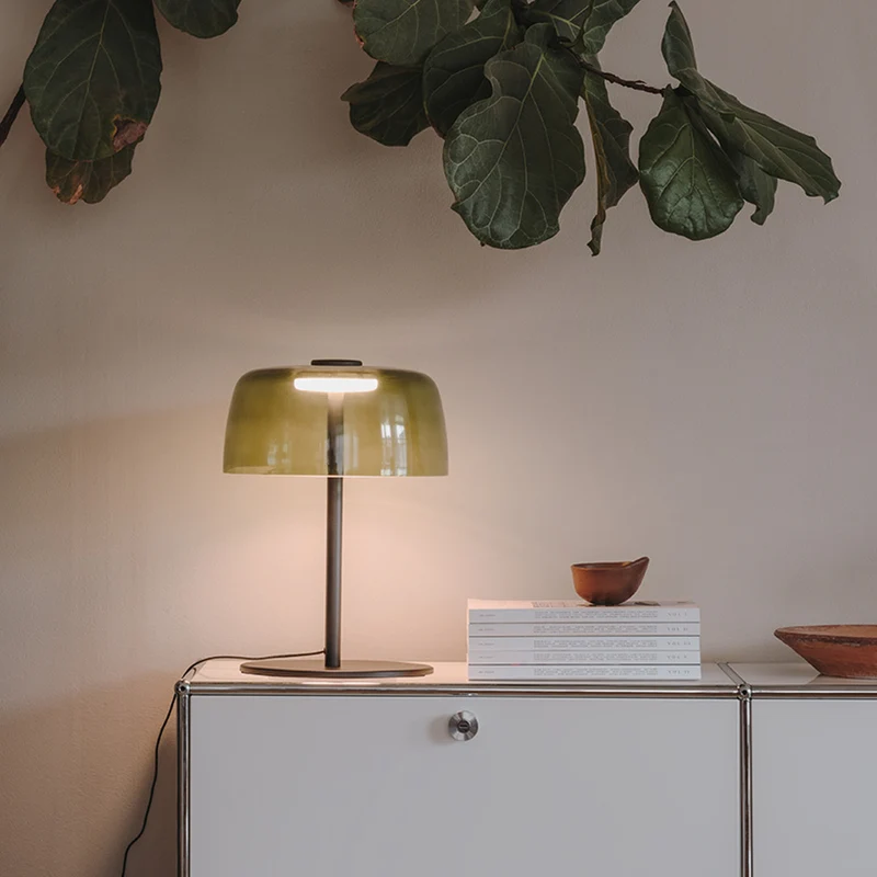 Tischleuchte Lampe LEDS C4 LED Levels Glas grün Dimmer Schalter enthalten
