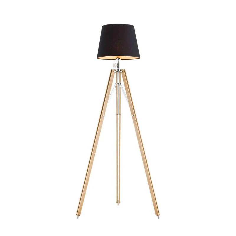 B-Ware Argon Stehleuchte Standlampe Amur Dreibein Holzgestell schwarz SIEHE TEXT/FOTO