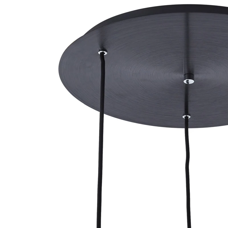 B-Ware Lucande Hängeleuchte Pendelleuchte Eirian schwarz Glas 3-flammig Ø 40 cm