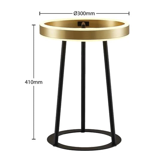 B-Ware Lucande Tischleuchte Tischlampe LED messing schwarz dimmbar warmweiß Kunststoff