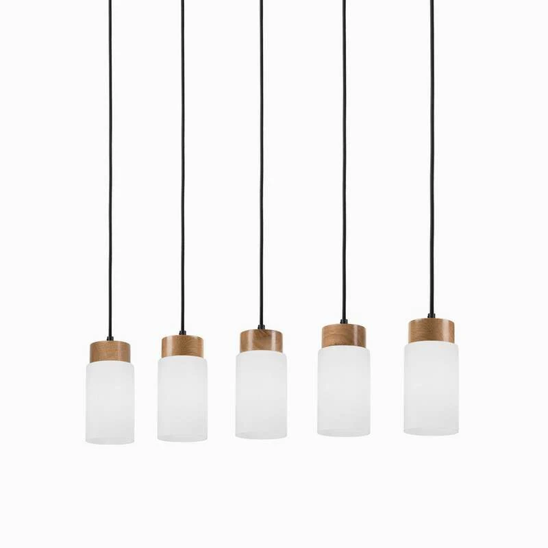 B-Ware Lamkur Lighting Hängeleuchte Pendelleuchte Opalglas Eichenholz SIEHE TEXT/FOTO