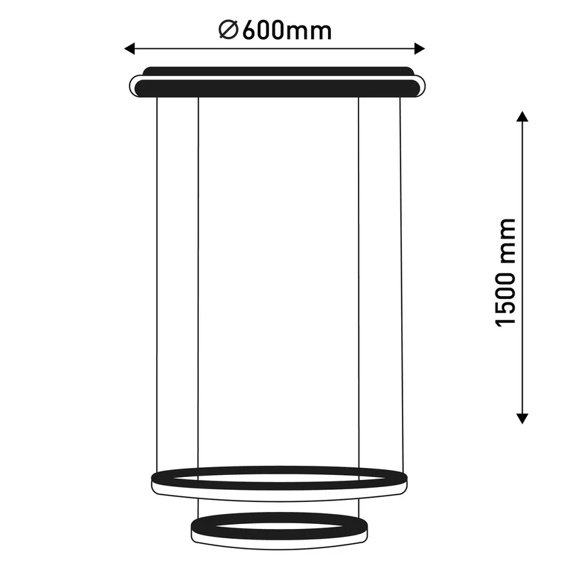B-Ware Näve Pendelleuchte Hängelampe LED CCT Ringe Fernbedienung schwarz Kunststoff267