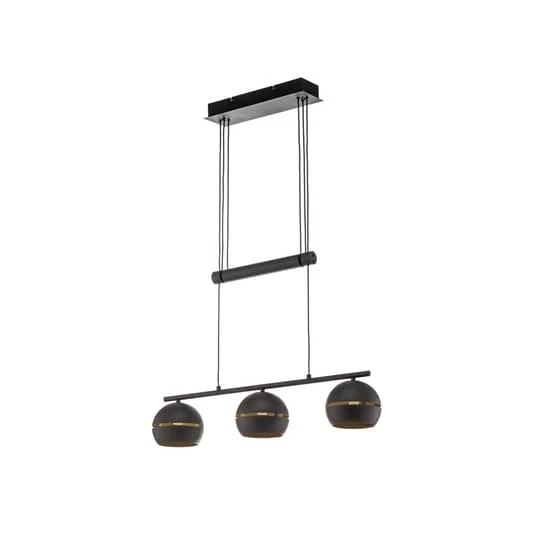 B-Ware Lindby Godwin Pendellampe Deckenlampe Hängeleuchte Lampe 3-flammig E14 schw459