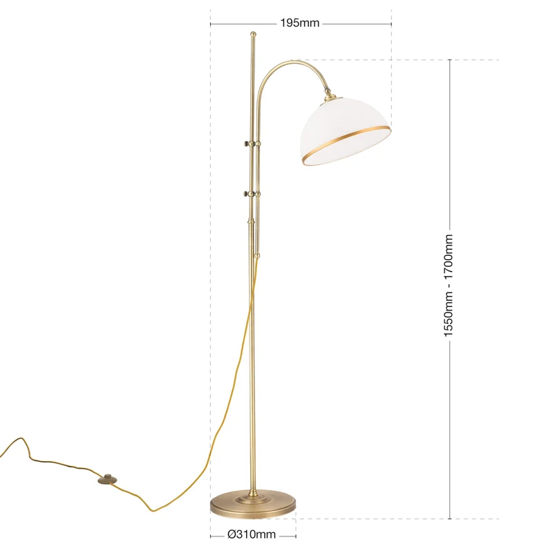 B-Ware Orion Stehlampe Old Lamp Stehleuchte Standleuchte mit höhenverstellbarem Gestell
