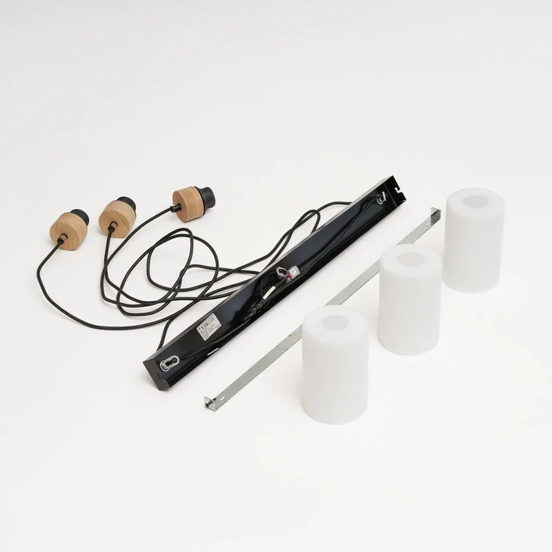 B-Ware Envostar Talia Pendelleuchte Pendelleuchte Lampe 3-fl E27 linea Eiche weiß schwa