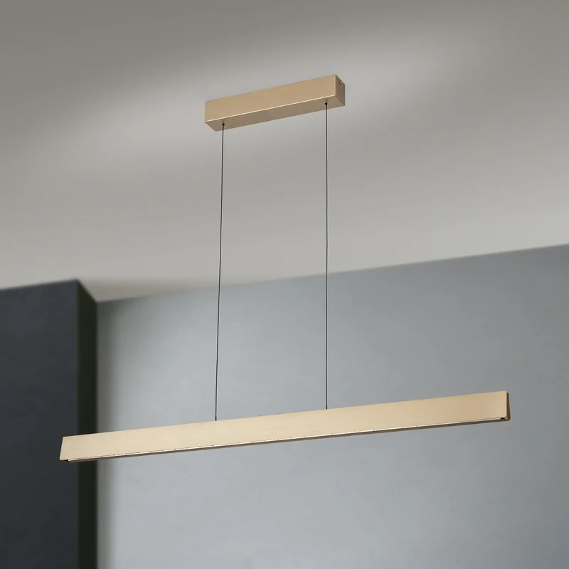 B-Ware Orion Tara LED Hängelampe Pendelleuchte Messing matt Wohnzimmerlampe 120 cm