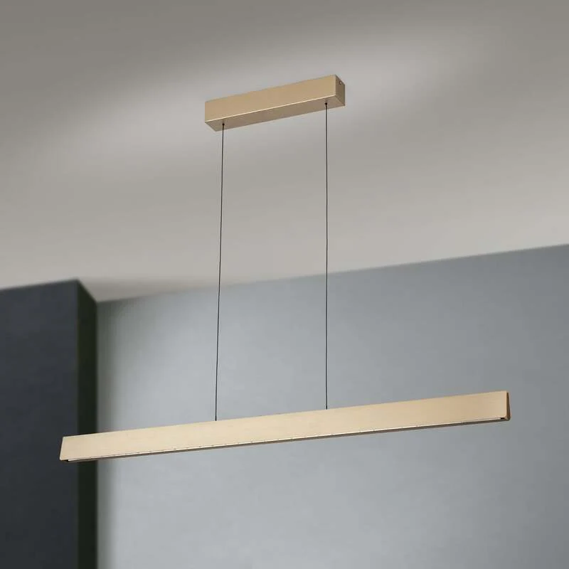 B-Ware Orion Tara LED Hängelampe Pendelleuchte Messing matt Wohnzimmerlampe 120 cm