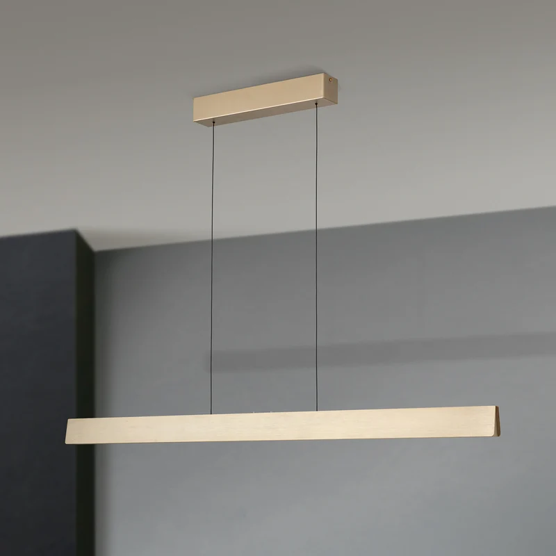 B-Ware Orion Tara LED Hängelampe Pendelleuchte Messing matt Wohnzimmerlampe 120 cm