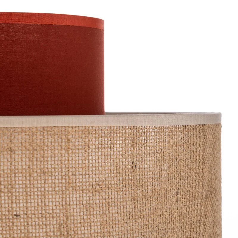 B-Ware Hängeleuchte Duo Ø 38 cm rostbraun naturbraun Jute Deckenlampe Lampe Leuchte829