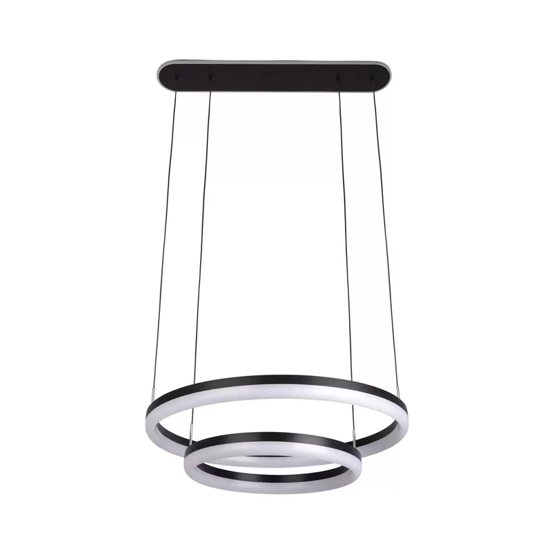 B-Ware Näve Pendelleuchte Hängelampe LED CCT Ringe Fernbedienung schwarz Kunststoff