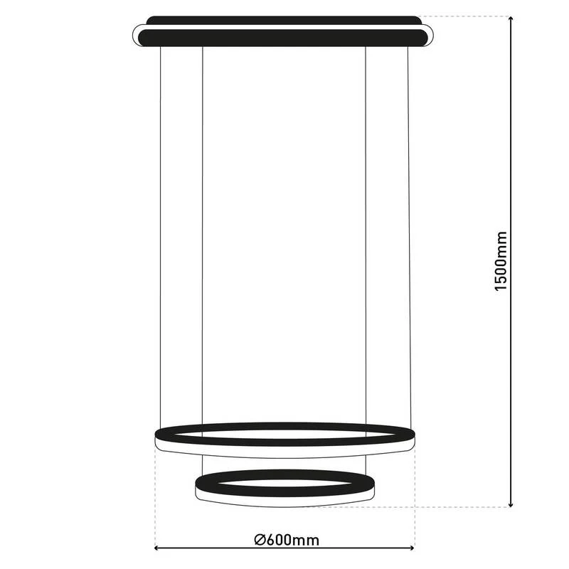 B-Ware Näve Pendelleuchte Hängelampe LED CCT Ringe Fernbedienung schwarz Kunststoff
