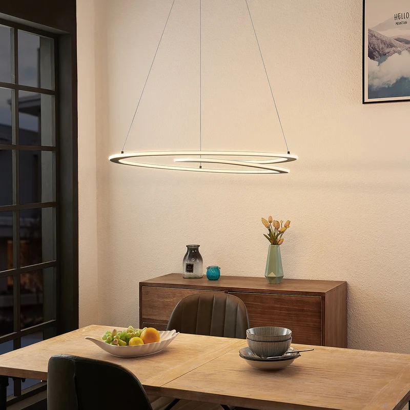 B-Ware Lindby Hängeleuchte Pendelleuchte LED Lampe mattschwarz Eisen Aluminium Kunststo