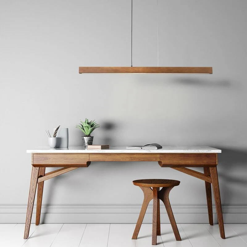 B-Ware Tk Lighting LED-Holzhängeleuchte Teo Hängeleuchte LED walnuss 126 cm Touchdimmer