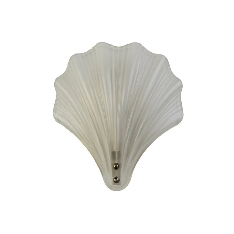 B-Ware Searchlight Wandleuchte Leuchte Shell weiß satiniert Muschelform Glas IP44102