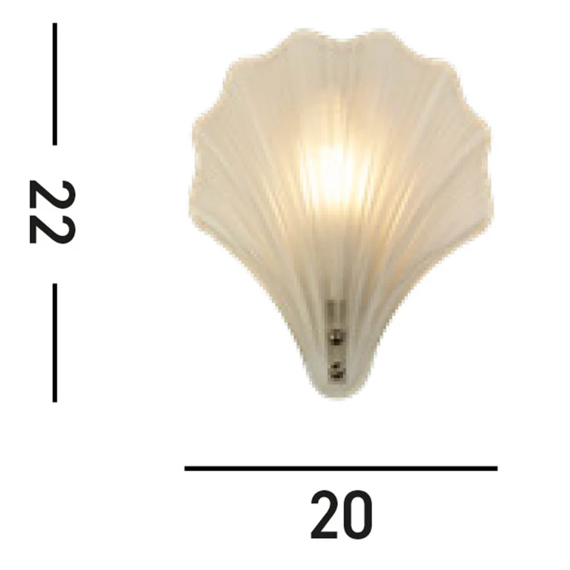 B-Ware Searchlight Wandleuchte Leuchte Shell weiß satiniert Muschelform Glas IP44102
