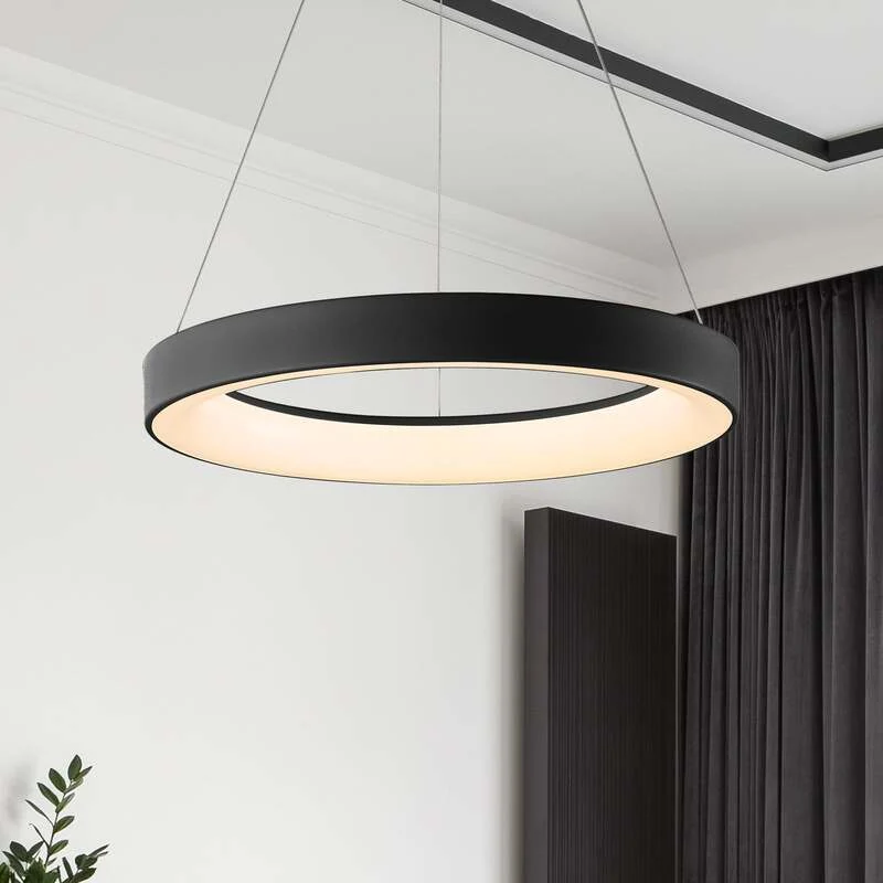 B-Ware Niseko II Pendelleuchte Hängeleuchte LED Lampe Fernbedienung schwarz dimmbar