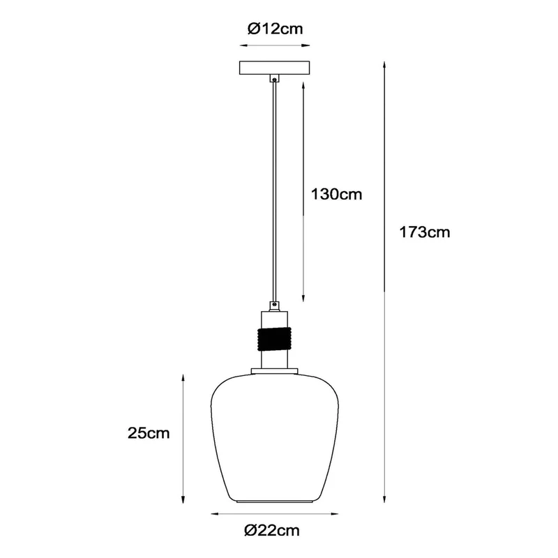 B-Ware Lucide Pendelleuchte Hängelampe Glas amber schwarz Ilona Ø 22 cm E27 LED Lampe