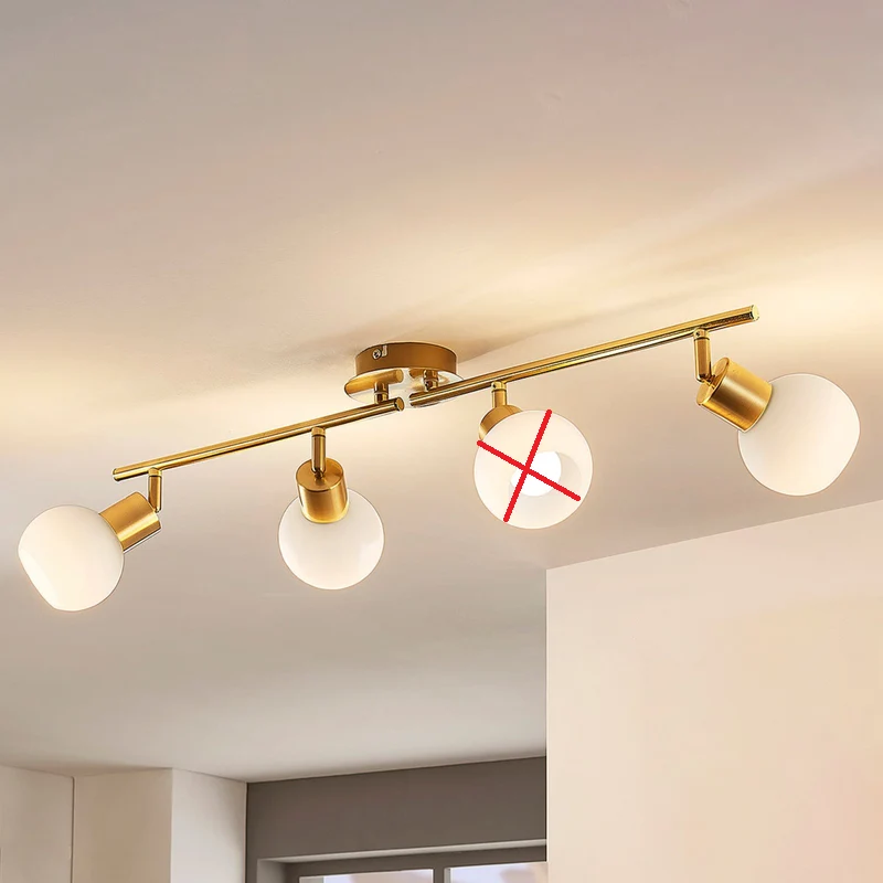 B-Ware Lindby Deckenleuchte Deckenlampe Elaina messing Glas Opalglasschirme 4 flam366