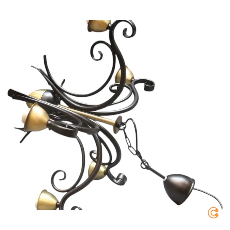 B-Ware Luminex Kronleuchter Flora 5 Glasschirme Deckenlampe Lampe Licht SIEHE TEXT/F543