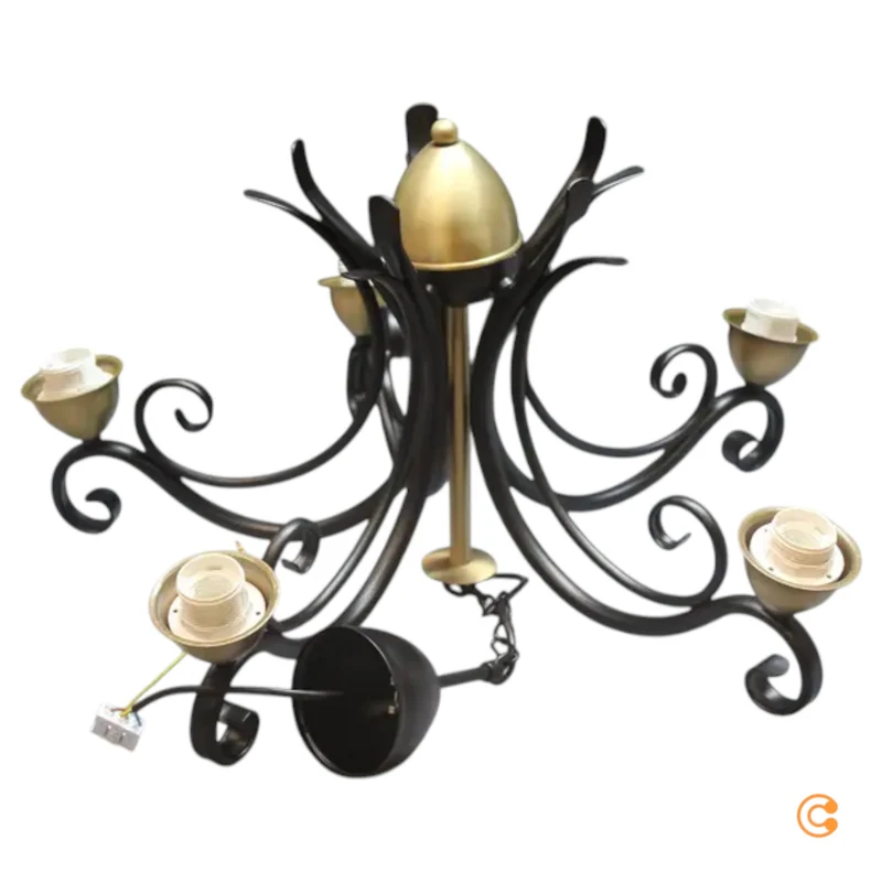 B-Ware Luminex Kronleuchter Flora 5 Glasschirme Deckenlampe Lampe Licht SIEHE TEXT/F543