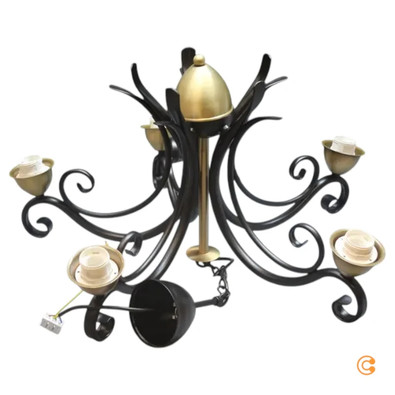 B-Ware Luminex Kronleuchter Flora 5 Glasschirme Deckenlampe Lampe Licht SIEHE TEXT/F543