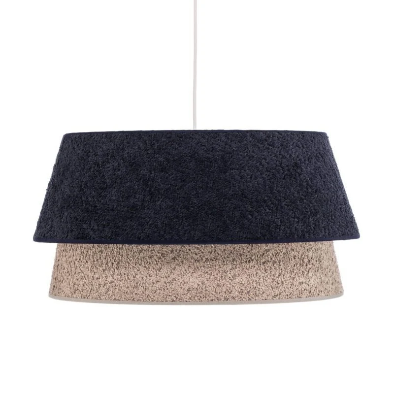 B-Ware Euluna Hängeleuchte Pendelleuchte Boucle Lampe Ø 50 cm blau grau