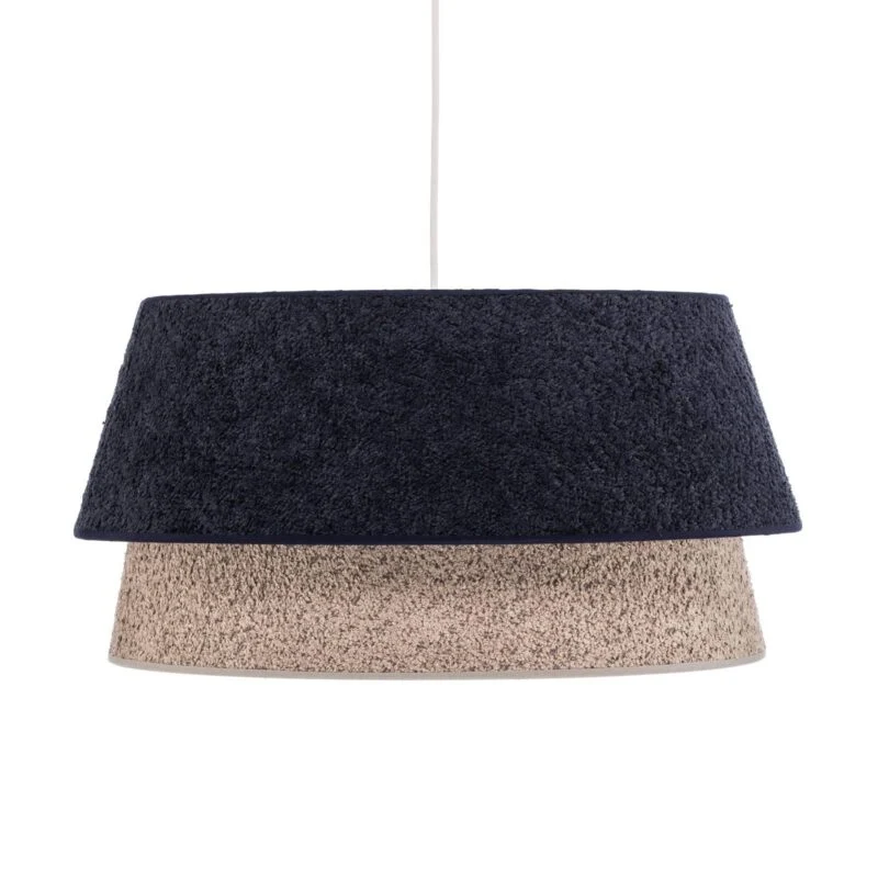 B-Ware Euluna Hängeleuchte Pendelleuchte Boucle Lampe Ø 50 cm blau grau