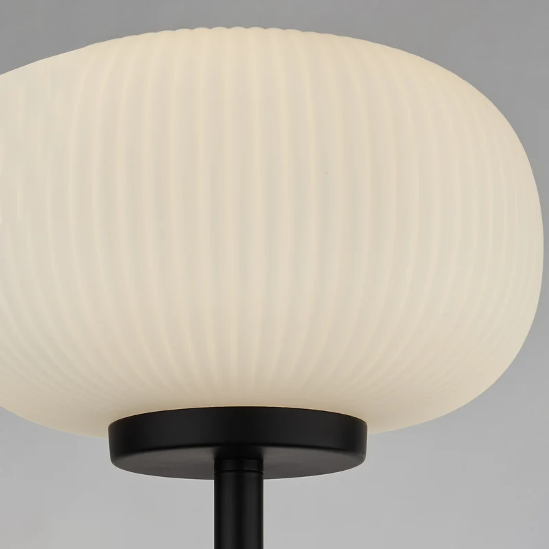 B-Ware Searchlight Stehleuchte Lumina Standlampe Wohnzimmer Glas Schirm Weiß Modern
