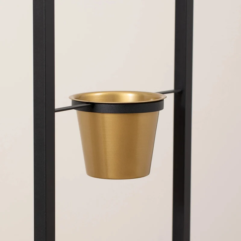 B-Ware Stehleuchte Flores Stehlampe Standleuchte Leuchte 1-flammig schwarz/gold Stahl