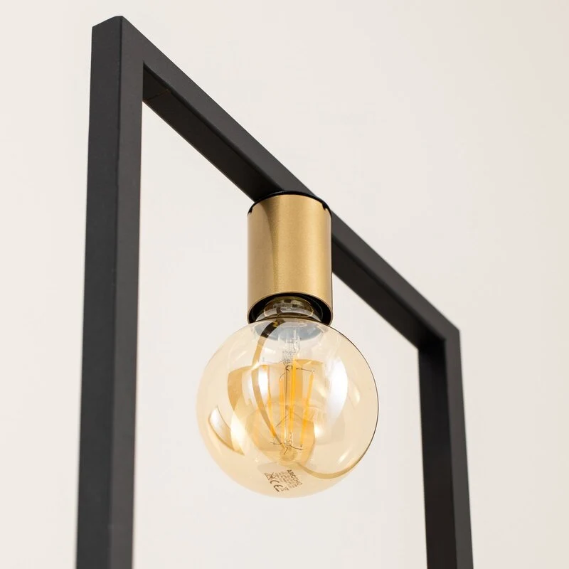 B-Ware Stehleuchte Flores Stehlampe Standleuchte Leuchte 1-flammig schwarz/gold Stahl