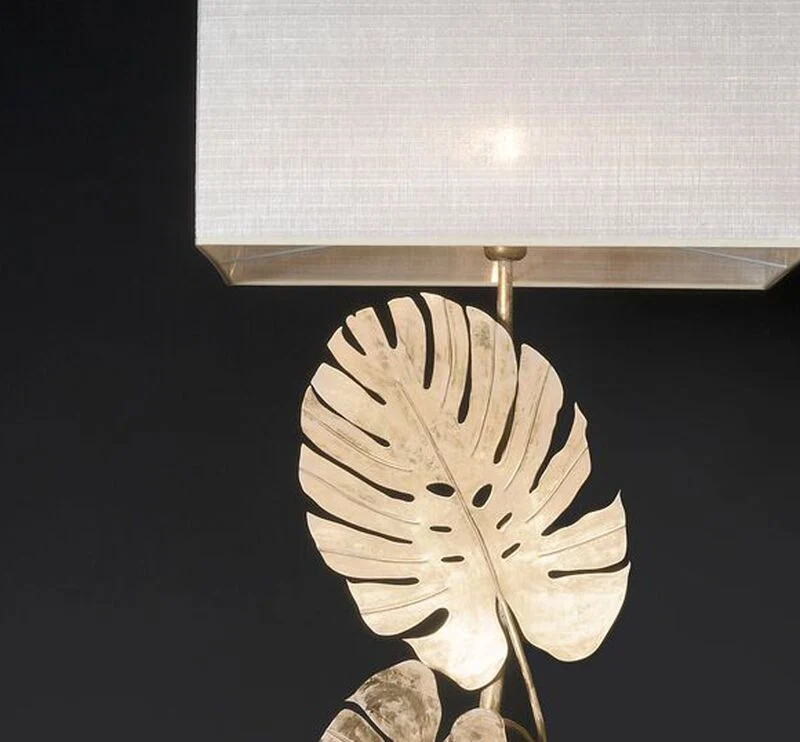 B-Ware Ferroluce Stehlampe Monstera Deliciosa Standleuchte Leuchte Lampe blattgold