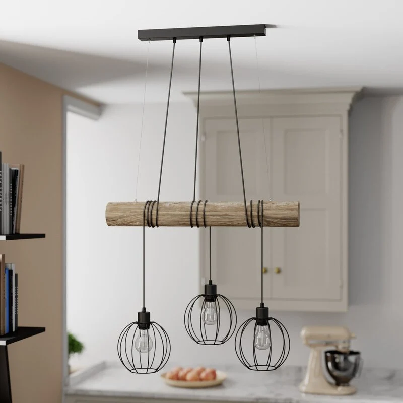 B-Ware Euluna Hängeleuchte Karou Deckenlampe Pendelleuchte Lampe Leuchte Holz 3-flm E27