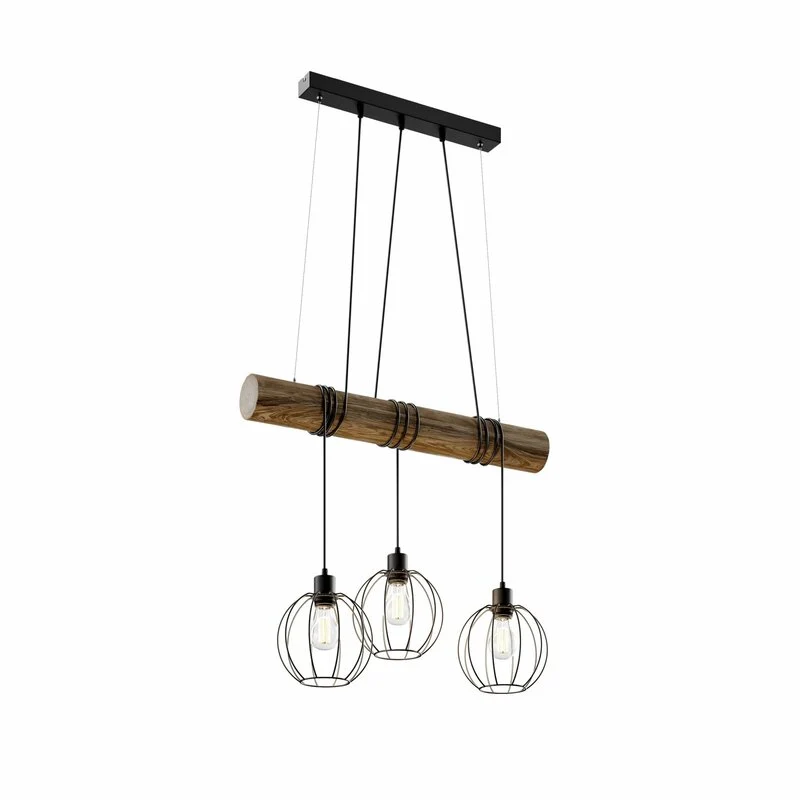 B-Ware Euluna Hängeleuchte Karou Deckenlampe Pendelleuchte Lampe Leuchte Holz 3-flm E27