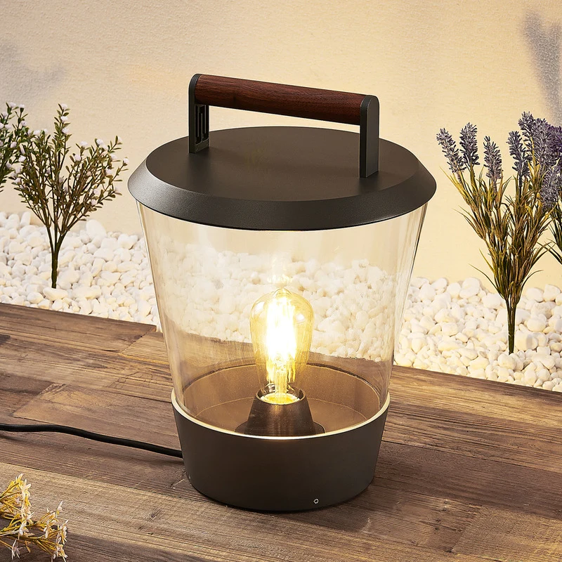 B-Ware Lucande Larkyn Tischleuchte Gartenbeleuchtung spritzwassergeschützt Lampe