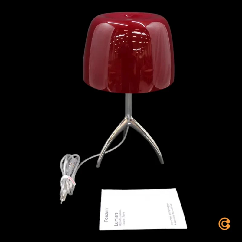 B-Ware Foscarini Lumiere Tischlampe grande Nachttischleuchte Lampe alu/rot dimmbar