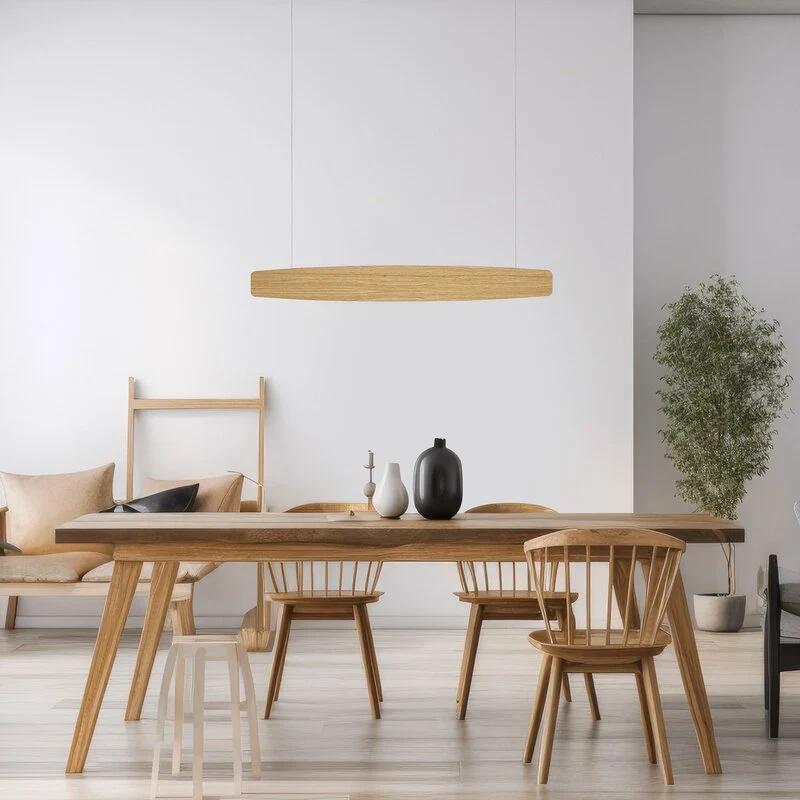 B-Ware Quitani Pendelleuchte Hängeleuchte LED Holz Eiche warmweiß Esszimmer Wohnzimmer
