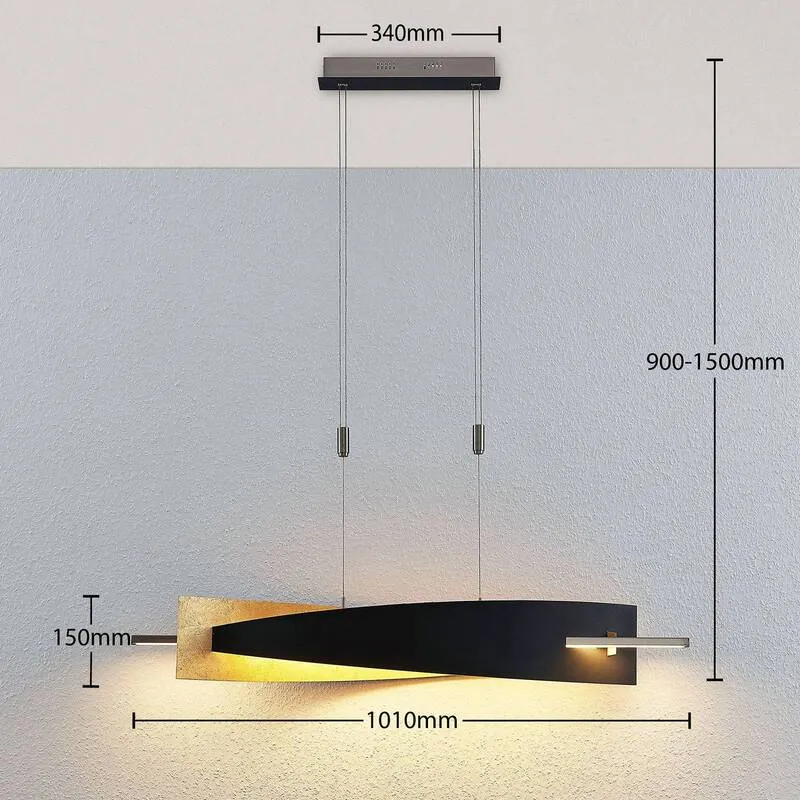 B-Ware Lucande LED-Hängeleuchte Marija Pendelleuchte Leuchte Blende senkrecht schwarz